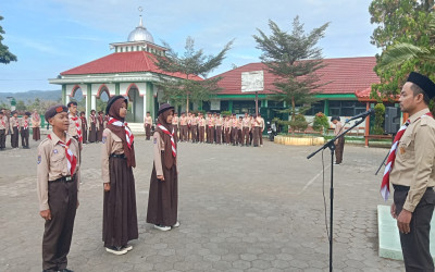 Peringatan Hari Pramuka ke-64 di MTsN 5 Kulon Progo Berlangsung Khidmat