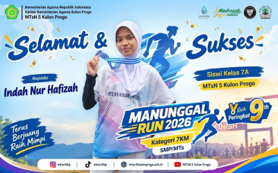 Gemilang di Hari Jadi Kulon Progo ke-75, Murid MTsN 5 Kulon Progo Finis Urutan ke-9 Manunggal Run 2026